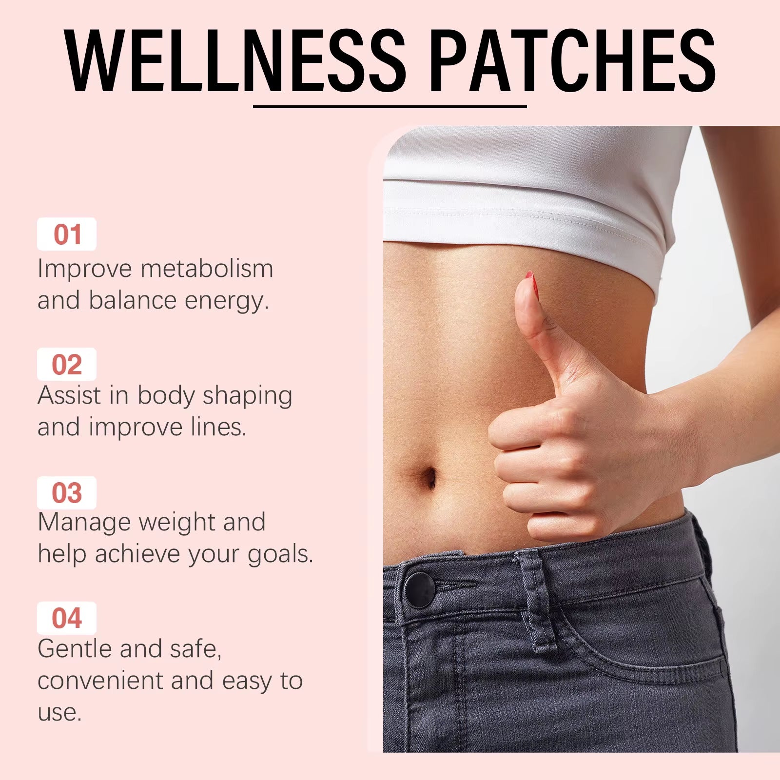 GLP-1 Patches Appetite Control Belly Fat Burner Weight Loss Insulin Regulator Control of Weight Sculpting Shaping Body